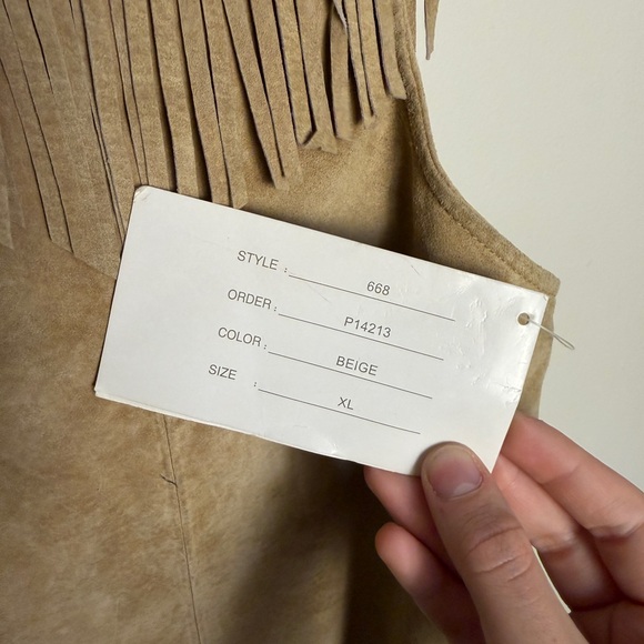 NWT vintage western fringe statement vest 100% suede size extra large Lisa Intl. - Picture 8 of 8